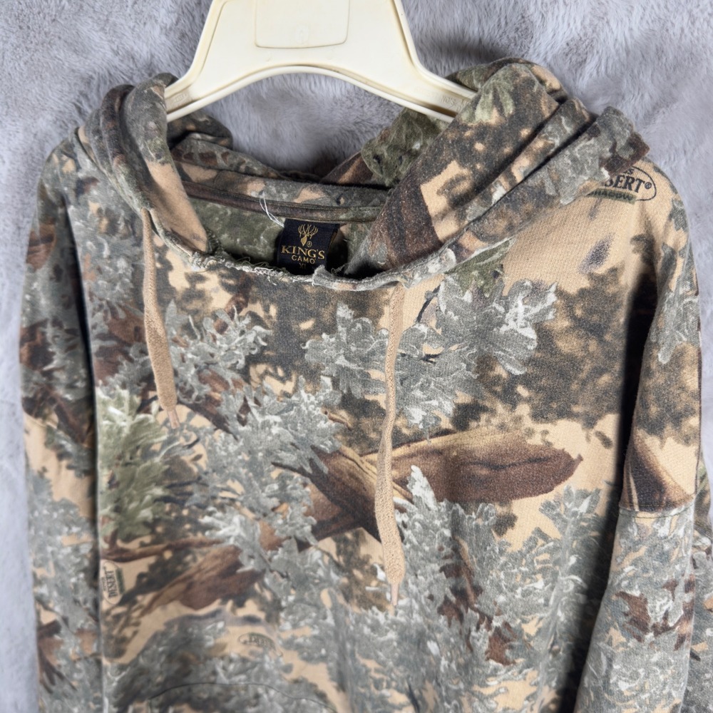 Vintage Kings Camo Desert Shadow‎ Hoodie Mens XL Camouflage Pullover Streetwear